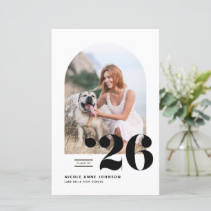 Black Class of 2025 Arch Photo Graduation Invite