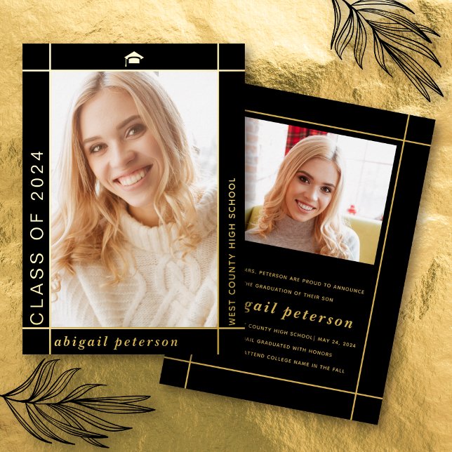 Black Class of 2025 graduation foil announcement  (Creator Uploaded)