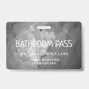 Black Classic Back To School Bathroom Hall Pass ID Badge