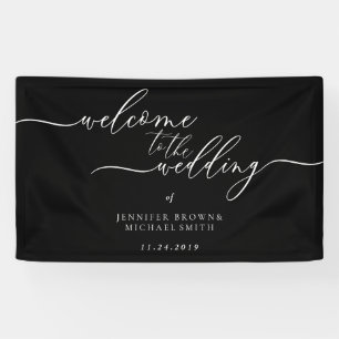 Black Classic Calligraphy Welcome Banner