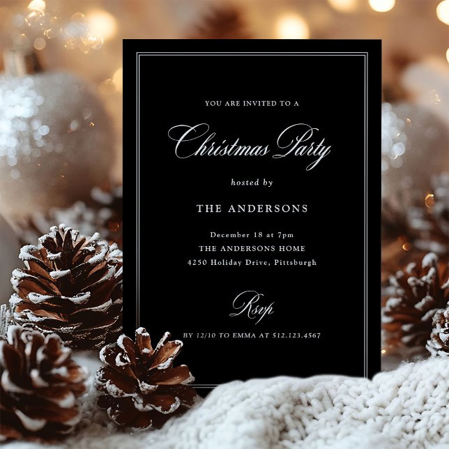 Black Classic Elegance | Christmas Party Invitation (Creator Uploaded)