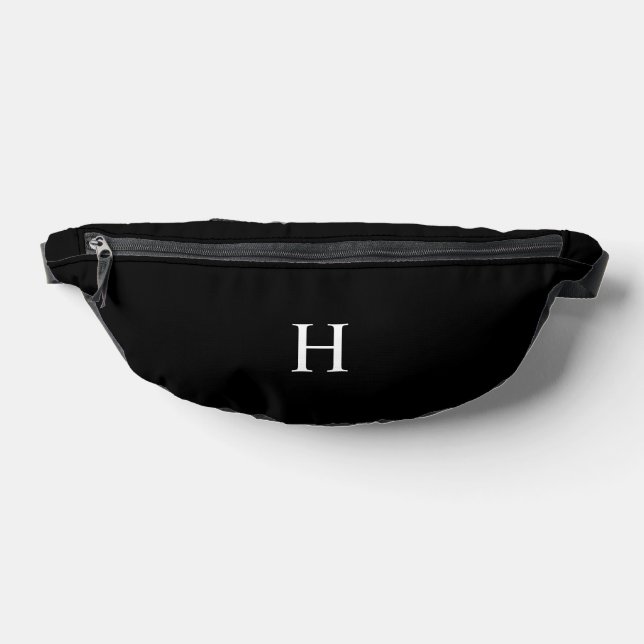 Black Classic Elegant Monogram Bum Bags (Lay Down)
