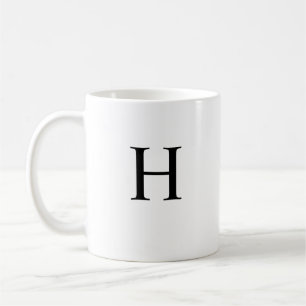Black Classic Elegant Monogram Coffee Mug