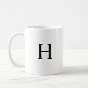 Black Classic Elegant Monogram Coffee Mug