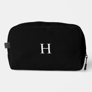 Black Classic Elegant Monogram Toiletry Dopp Kit
