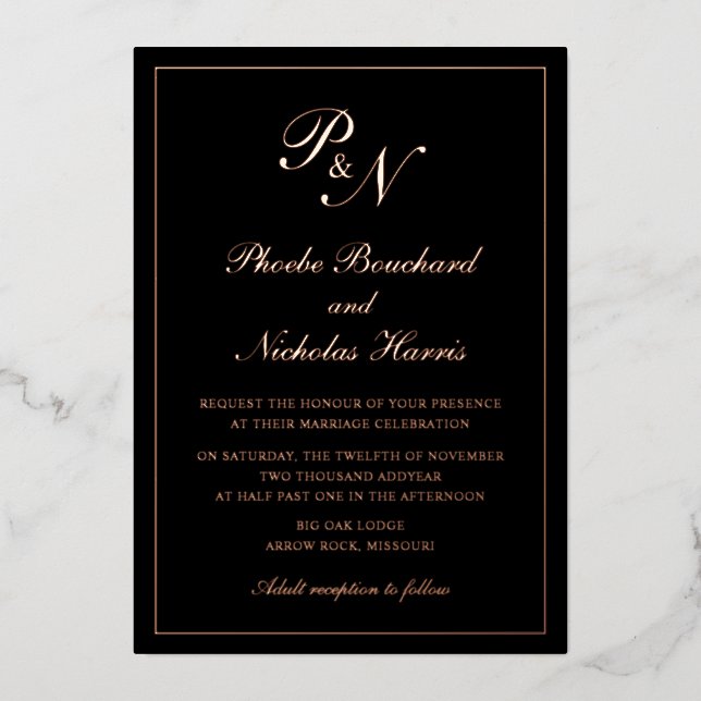 Black Classic Elegant Wedding (Front)