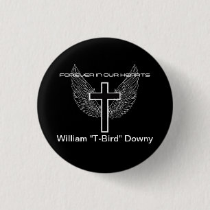 Black Classic Forever in Our Heart 3 Cm Round Badge