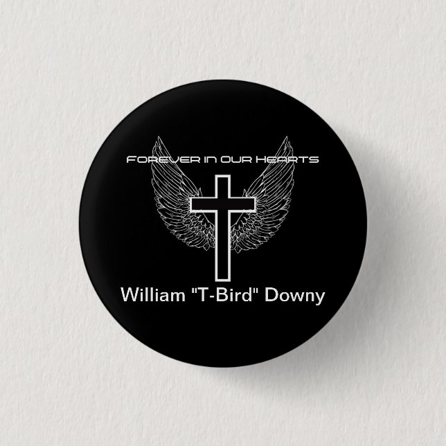 Black Classic Forever in Our Heart  3 Cm Round Badge (Front)
