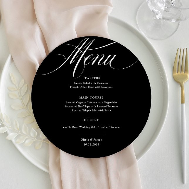 Black | Classic Italian Elegance Wedding Menu (Creator Uploaded)