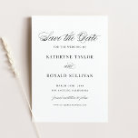 Black Classic Script Typography Save The Date<br><div class="desc">Announce your wedding date with this elegant save the date card. It features a whimsical script and classic typography. Personalise this script save the date by adding your details. This classic save the date date announcement card is perfect for any wedding theme or wedding season.</div>