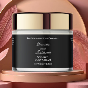Black Classic Style Waterproof Cosmetics Jar Label