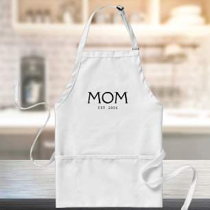 Black Classic Typography Established Mum Standard Apron