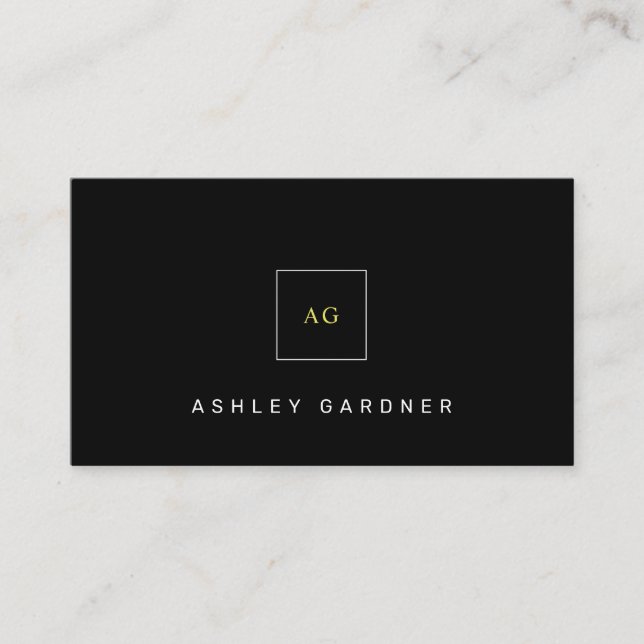 Black Classy Simple Modern Minimalist Business Card (Front)