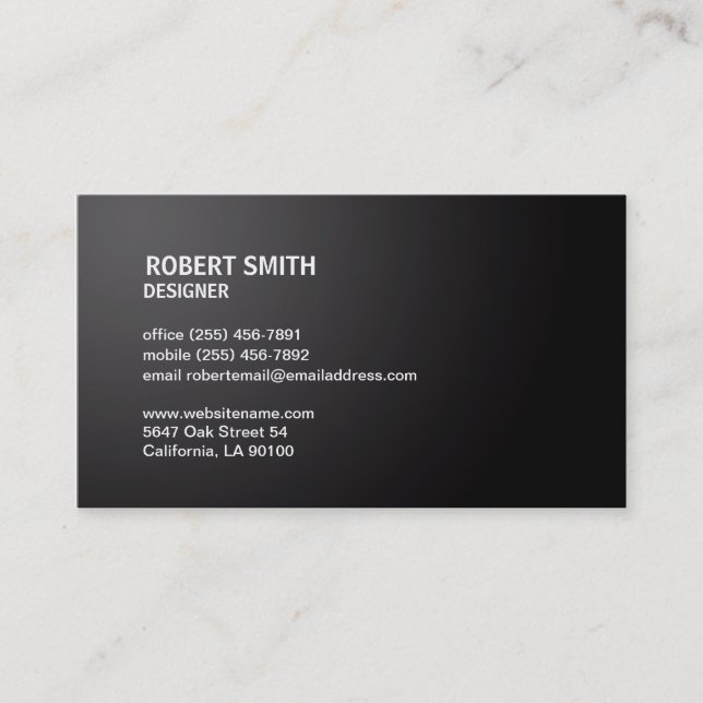 Black Clean Simple Business Card (Front)
