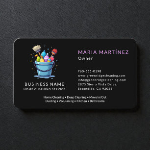 Black Cleaning Company Professional Business Card