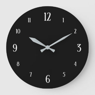 Black Clock with White Numbers Modern