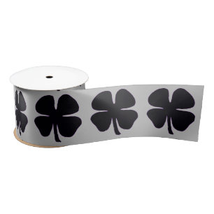 Black Clover grey ribbon spool Satin Ribbon