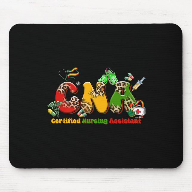 Black Cna Graduation Certified Nursing Istant Blac Mouse Pad (Front)