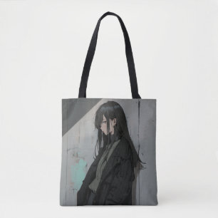 Black Coat JK Tote Bag   Sushi Musume GenerativeAI