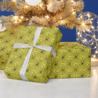 Black Cobweb Repeating Pattern Wrapping Paper