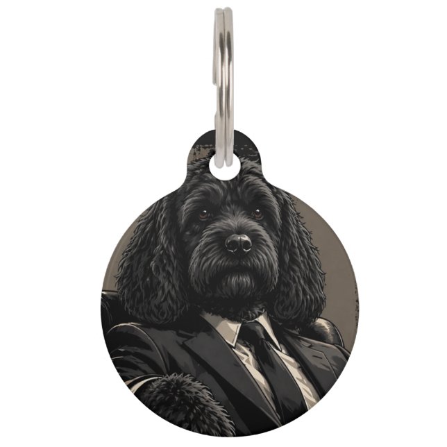 Black Cockapoo Dog Tag | Luxury Gentleman Cockapoo (Front)