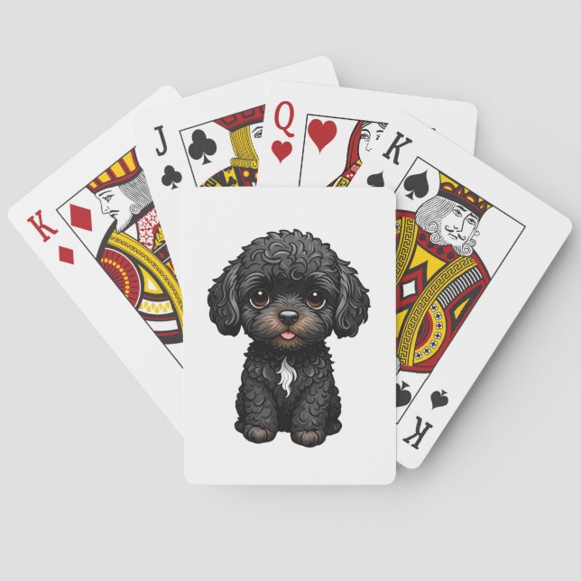 Black Cockapoo Playing Cards (Back)