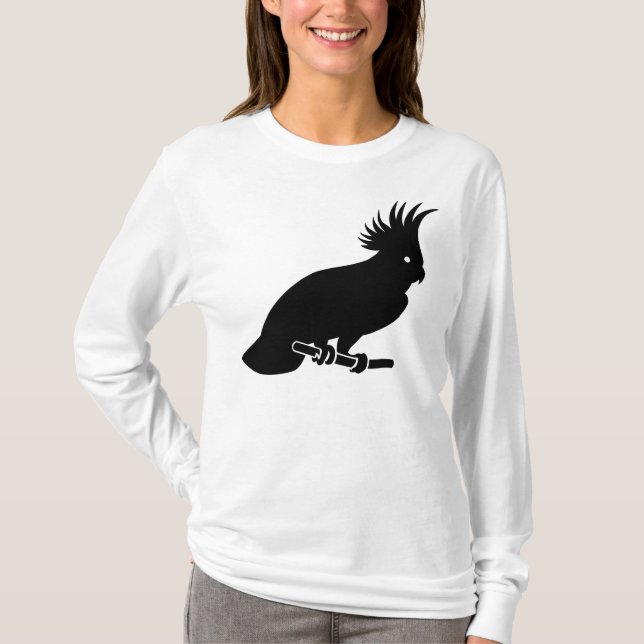 Black Cockatoo Silhouette T-Shirt (Front)