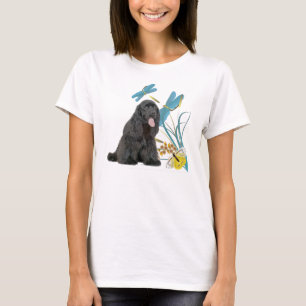Black Cocker Spaniel & Blue Dragonflies Top