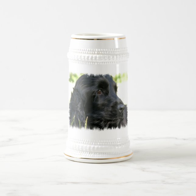 Black Cocker Spaniel Dog Beer Stein (Center)