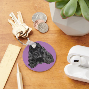 Black Cocker Spaniel Key Ring