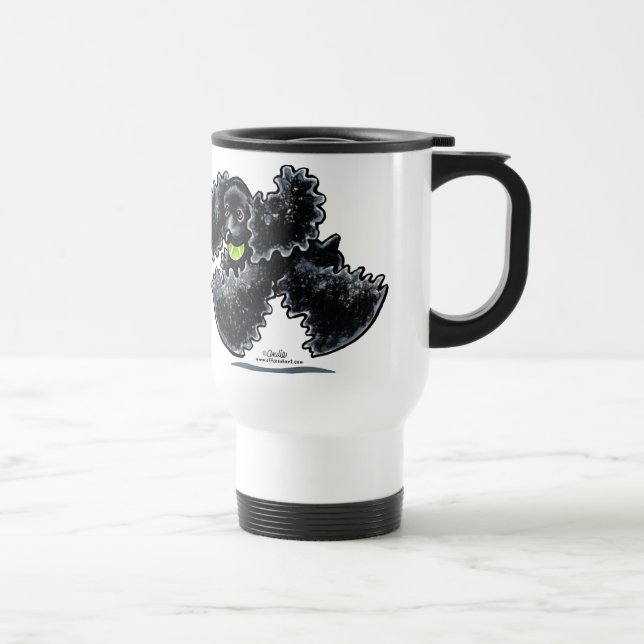 Black Cocker Spaniel Play Travel Mug (Right)