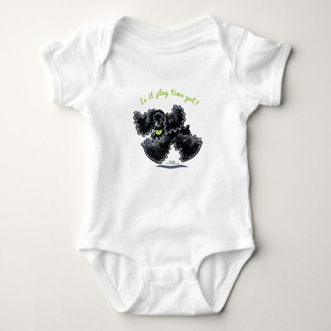 Black Cocker Spaniel Playtime Yet Baby Bodysuit (Front)