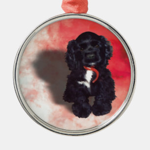 Black Cocker Spaniel Puppy - Abby Metal Tree Decoration
