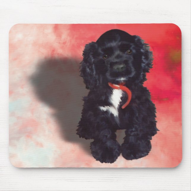 Black Cocker Spaniel Puppy - Abby Mouse Pad (Front)