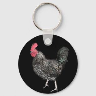 Black Cockerel No 4  Key Ring