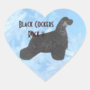 Black Cockers Rock !! Heart Sticker