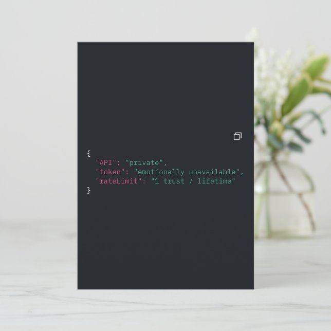 Black Code-Inspired Custom Invitation (Standing Front)