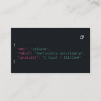 Black Coder Quote Business Card – Customisable