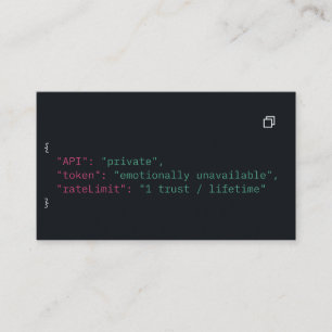 Black Coder Quote Business Card – Customisable