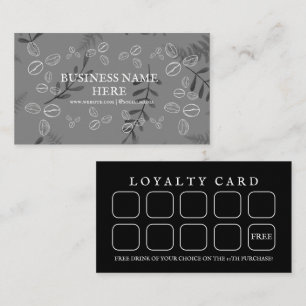 Black Coffee Beans Café Coffee Shop  Loyalty Card