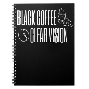 Black Coffee Clear Vision Spiral Notebook