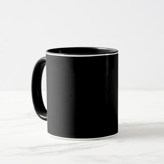 BLACK COFFEE MUG, TOTAL SOLID BLACK MUG (Front Left)