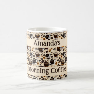 Black Coffee Oil Paint Pattern Personalised Mug