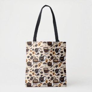 Black Coffee Oil Paint Pattern Tote Bag