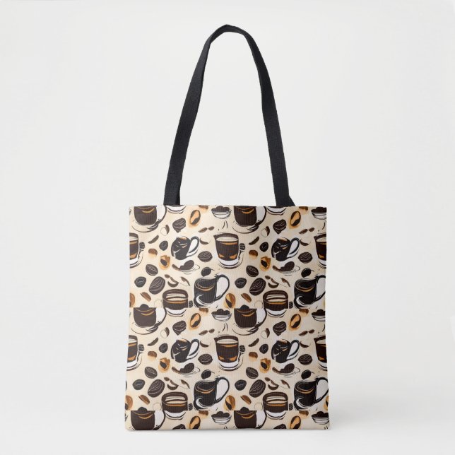 Black Coffee Oil Paint Pattern Tote Bag (Front)