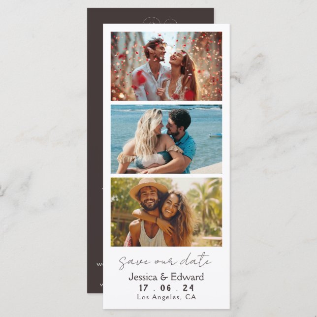 Black Coffee Save The Date Photo Booth Qr Code (Front/Back)