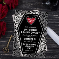 Black Coffin Til Death Heart Floral Goth Wedding