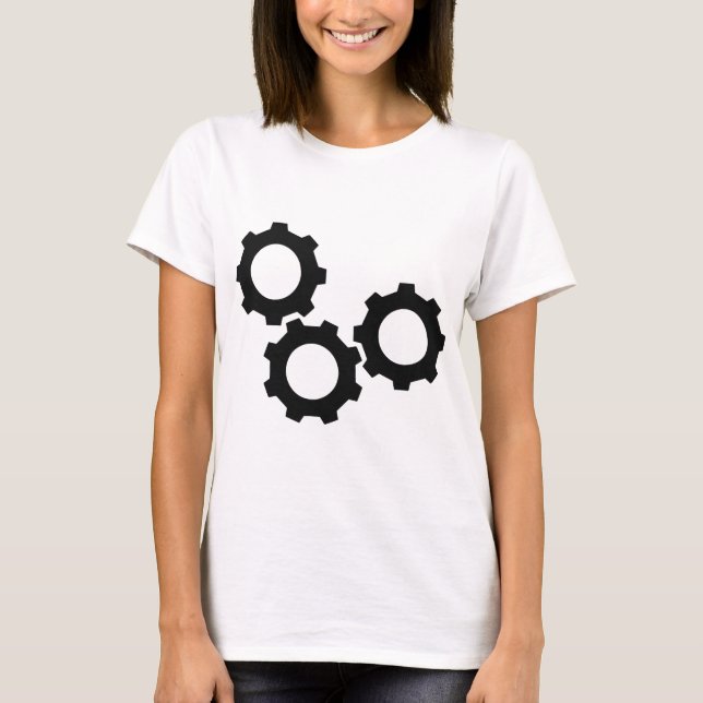 black cogwheels cog T-Shirt (Front)