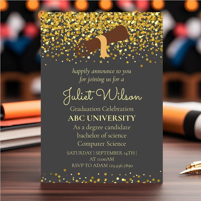 Black college university graduation commencement invitation (Creator Uploaded)