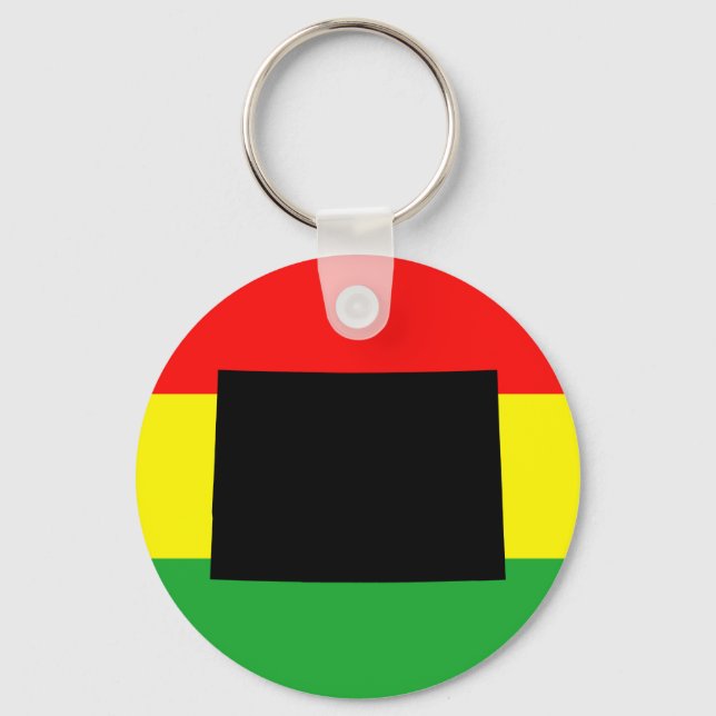 Black Colorado on Rasta Colours Key Ring (Front)